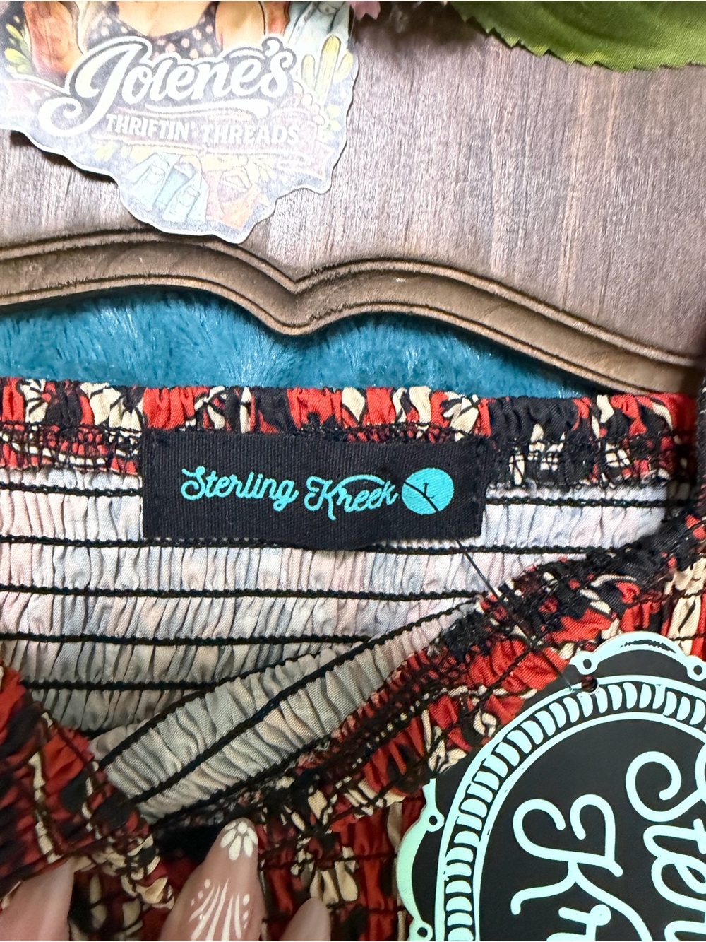Sterling Kreek Paisley Smocked Maxi Dress Western Boho Cowgirl NWT - Picture 3 of 3